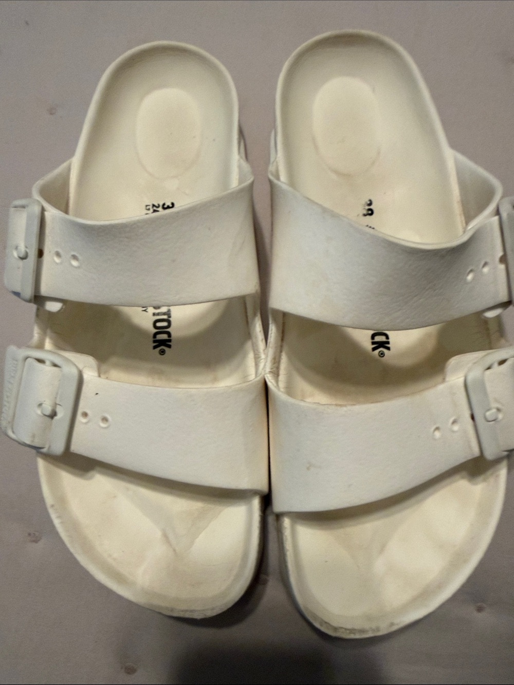 Birkenstock White Double-Strap EVA Slide Sandals for Women